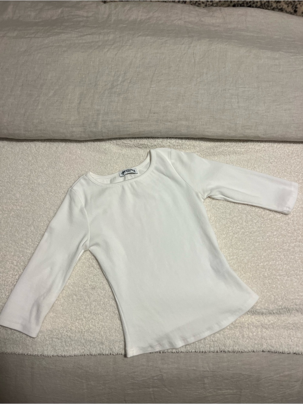 White 3/4-Sleeve Top